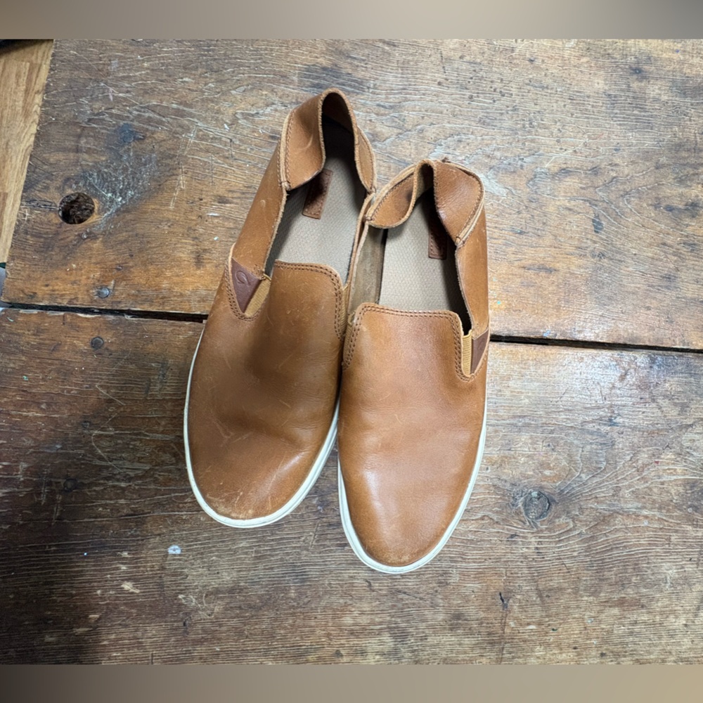 Olukai leather slip on shoes, size 7.5 women
